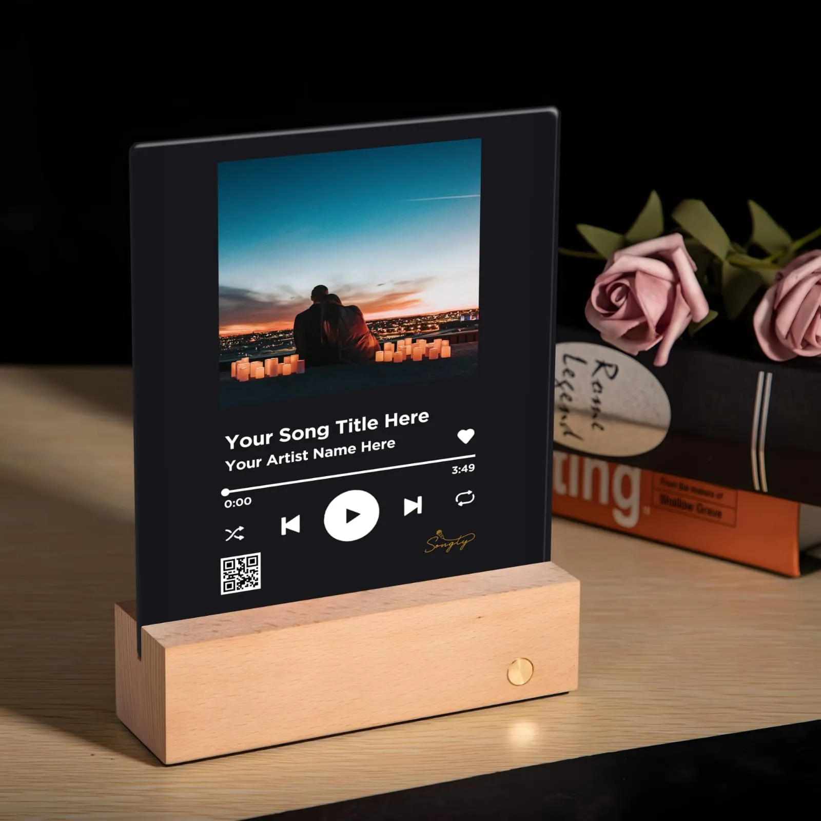 Gift Box + Glass Song Plaque